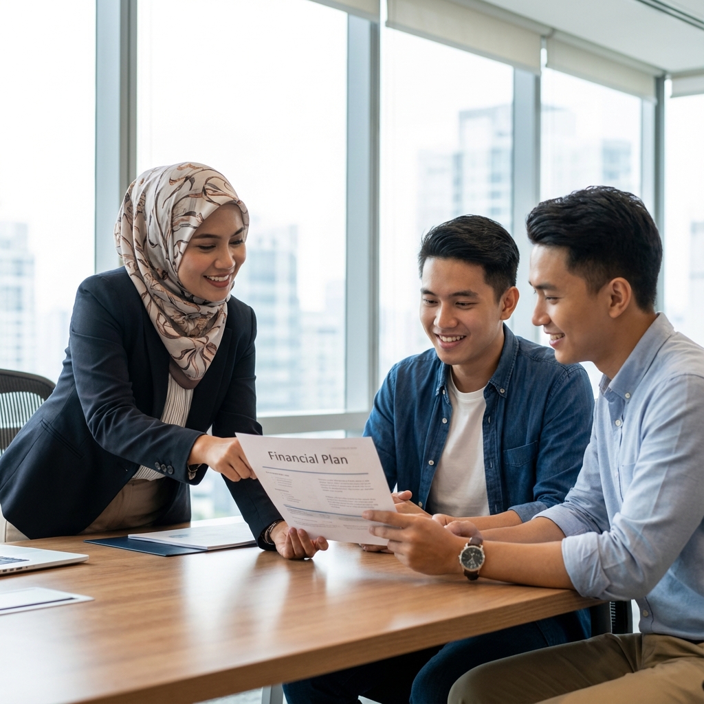 Consultant meeting clients